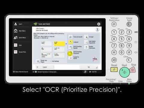 How to Scan and Send with OCR on a Canon iRADV Device