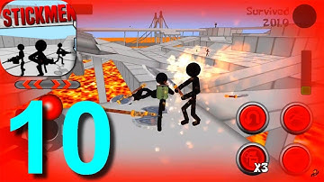 Stickman Gun Shooter 3D Walkthrough Part 10 Survival Fire Wars / Android iOS Gameplay HD