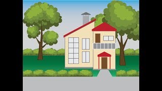 How to design a house landscape ( flat design ) in illustrator tutorial 2017