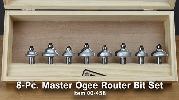 Create Decorative Molding Profiles with the 8-Piece Master Ogee Router Bit Set