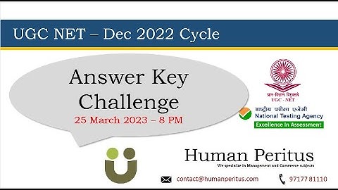 Answer Key Challenge- UGC NET Dec 2022 Cycle