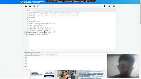 Latihan Kode Program Python (Menampilkan Biodata Mahasiswa)