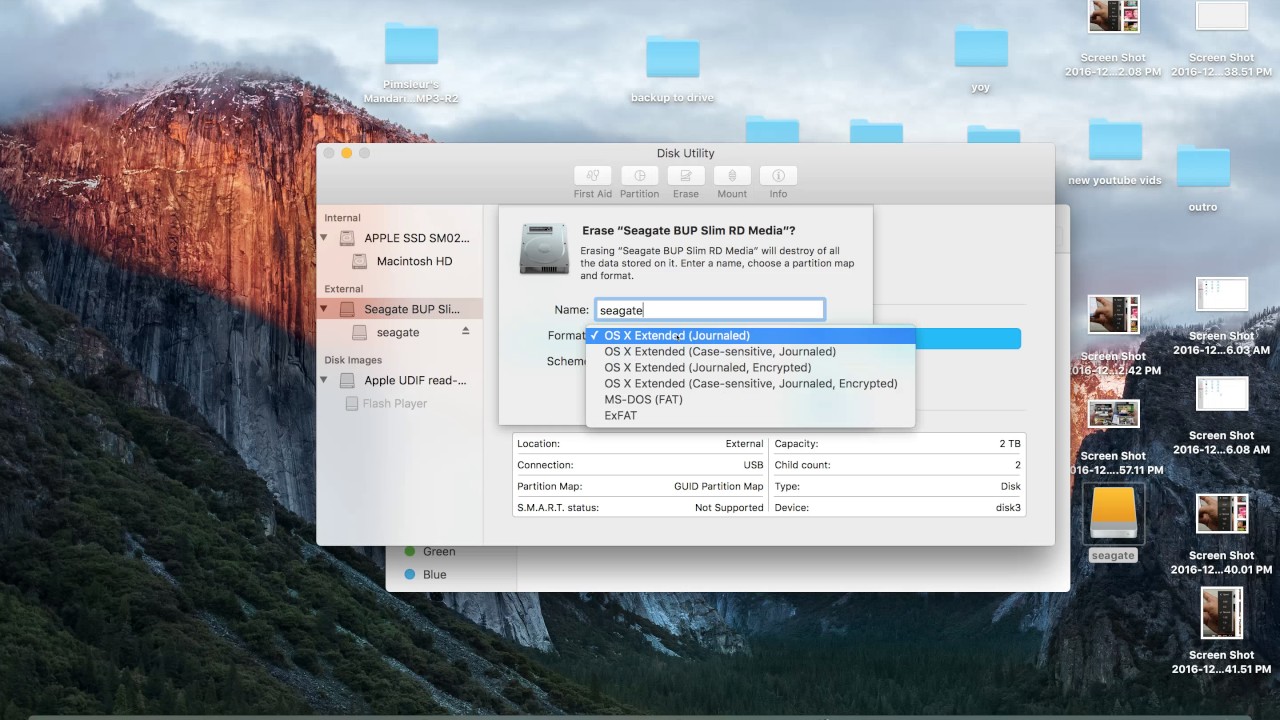 format windows external drive for mac