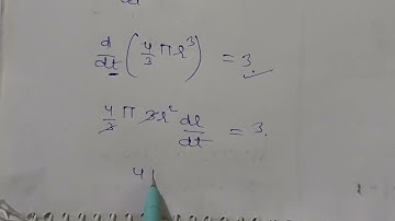 the volume of sphere is increasing at the rate of 3 cubic centimetre per second.find the rate of