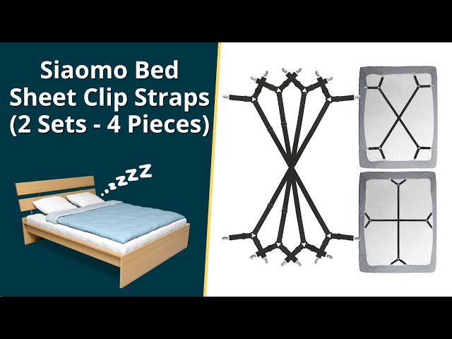 Siaomo Bed Sheet Clip Straps (2 Sets - 4 Pieces) 