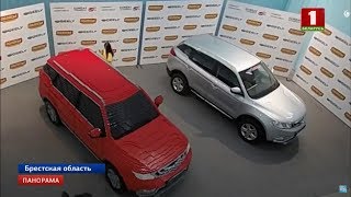 Точную копию автомобиля Geely Atlas собрали из конструктора на фабрике игрушек в Кобрине. Панорама