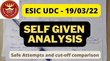 ESIC UDC - SELF GIVEN ANALYSIS ✅ GA ne sabka exam khrab kia 😥