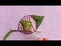 Elegant leaf design | hand embroidery design | embroidery flowers | leaf embroidery designs