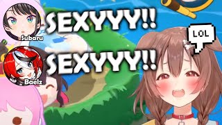 Korone Cant Stop Laughing by How Loud Subaru & Bae Are 💀📢 (Hololive Treasure Mountain)