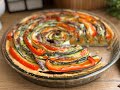 Tarta z kolorowymi warzywami , pyszna na ciepło i na zimno... #tarta #bezmięsa