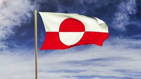 4K Greenland flag waving in the wind. Green screen, alpha matte. Loopable animation Stock video