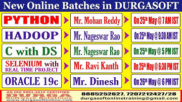 New Batches in Online Training @ DURGASOFT