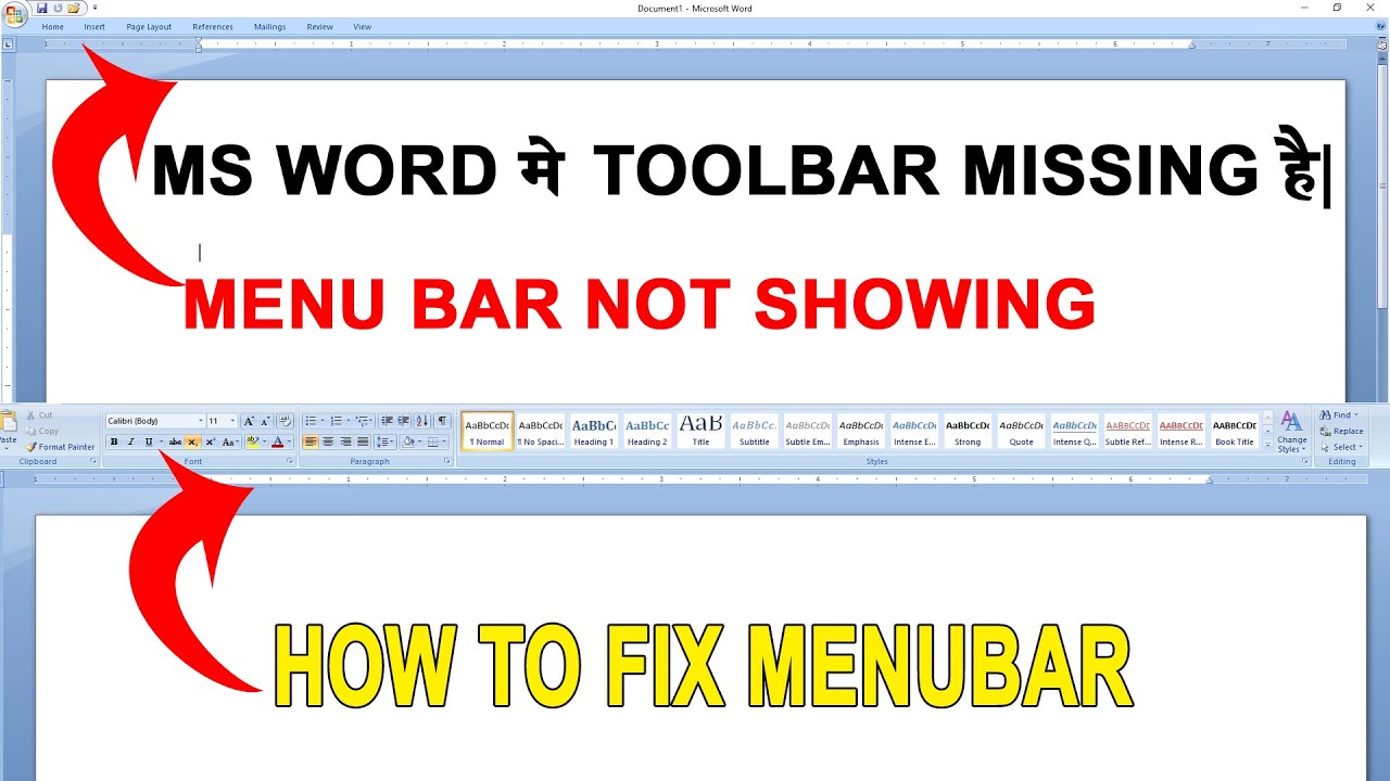 SOLVE MS Word Office Tool Bar Problems with 3 Easy Tricks - YouTube