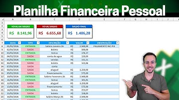 Planilha Controle Financeiro Pessoal em 10 minutos no Excel! Como fazer