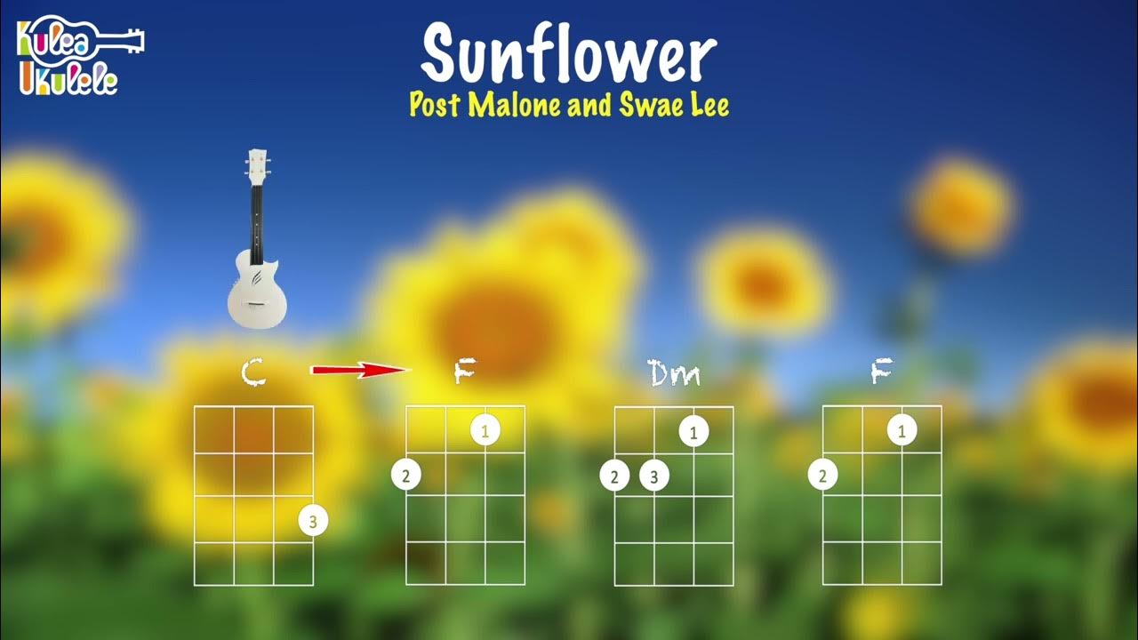 Sunflower Ukulele play along (C, F, Dm) YouTube