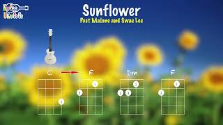 Sunflower - Ukulele play along (C, F, Dm)
