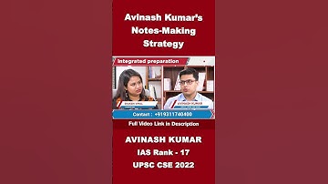 Avinash Kumar’s Notes Making Strategy | IAS Rank -17 | #shorts #upsc #forumias