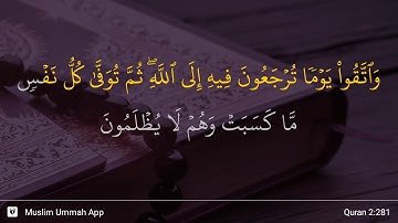 سوره بقره، آیه ۲۸۱