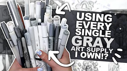 HOW GRAY IS TOO GRAY?! | Art Using Every GRAY PEN,...