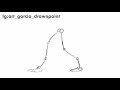 Theropod dinosaur walk 2d animation study