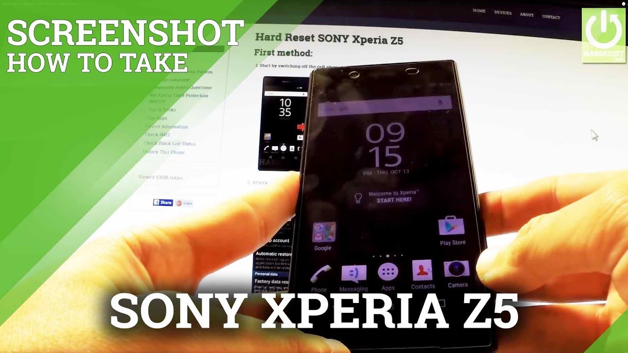 How to a screenshot on SONY Xperia Z5 - Capture Screen - YouTube