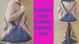 Crochet Easy Granny Square Bag / Crochet Bag Tutorials