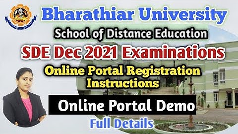 SDE Examinations Dec 2021 - Bharathiar University ||  Online Portal Exam Registration Instructions