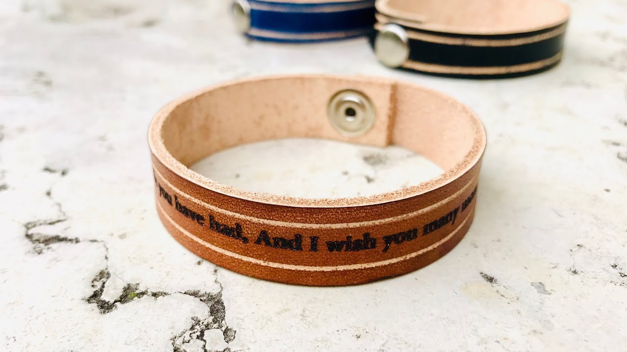 Customizable leather bracelets. Laser engrave bracelet.How to make simple leather bracelets