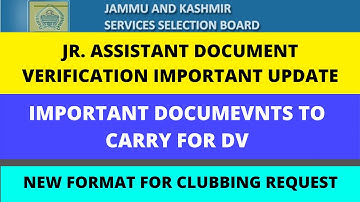Jr. Assistant Document Verification| New Format Issued For Clubbing Request| Important Update
