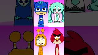 Sprunki OC Catboy PJ Masks, Hatsune Miku, Slick Oddbods, Red Angry Bird #incredibox #sprunki