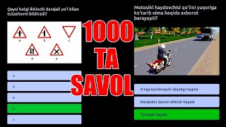 Avto test programmasi 1000 ta savol 2023