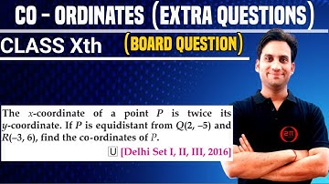 The x-coordinate of a point P is twice its y-coordinate. If P is equidistance from Q(2,-5) and R(-3,
