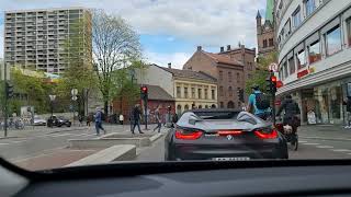 Driving in Oslo, from the city center to the east. May 6th 2022.