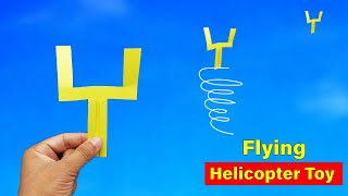 Flying Paper Helicopter Toy - New Paper Flying toy Helicopter - How to Make Flying toy Plane