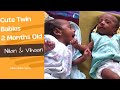 Vihaan looks at nilan first time 2 months old cute twin babies