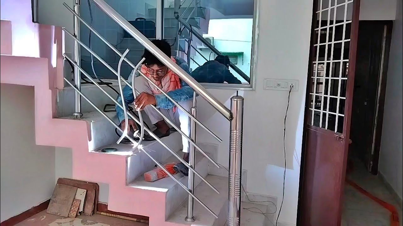 2)-Stainless Steel Staircase Railing Full Installation | how to ...