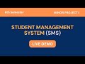Student Management System (SMS) Project Live Demo !!