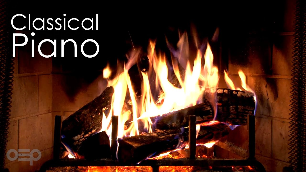 Calm Classical Piano & Fireplace - Mozart, Chopin, Beethoven, Bach, Grieg, Tchaikovsky, Satie