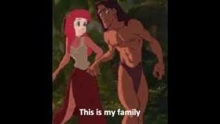 Ariel x Tarzan/Odette x Eric disney crossover