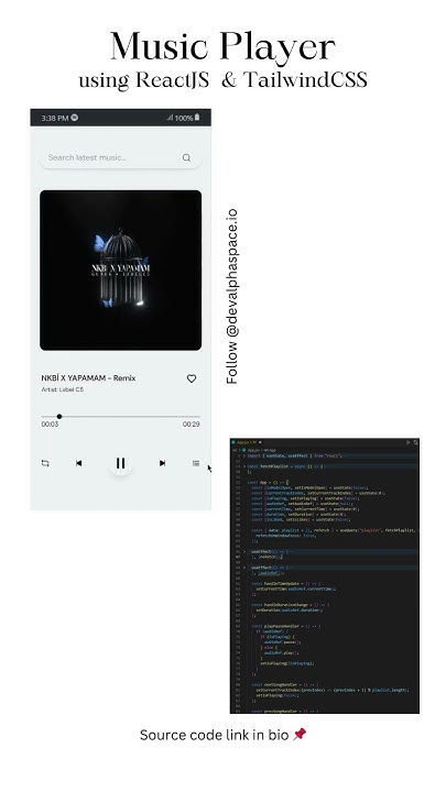 Music Player - using ReactJS, TailwindCSS and Spotify API. - YouTube