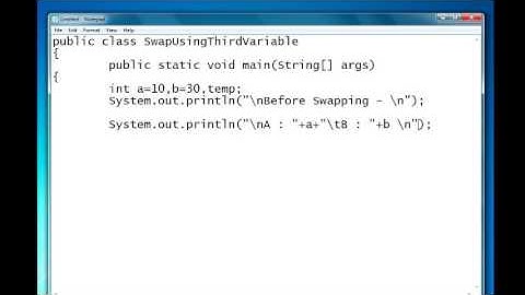 Swapping Two Variable Using Temp variable