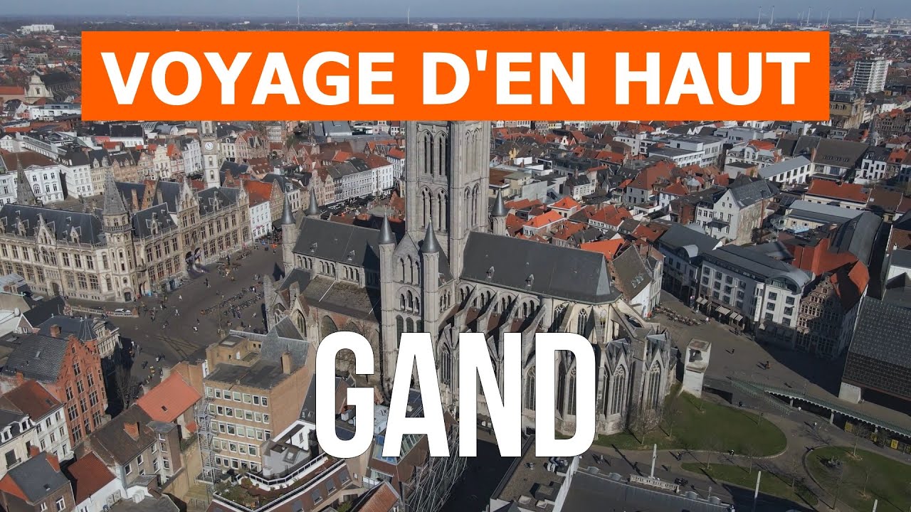 Gand depuis un drone  Vido 4K  Belgique Gand den haut