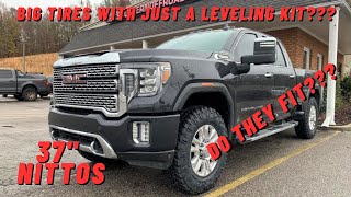 GM 2500HD 37” Nitto Tires on just a leveling kit!??