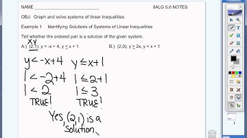 5.6 Example 1  Identify solutions of systems of linear inequalities