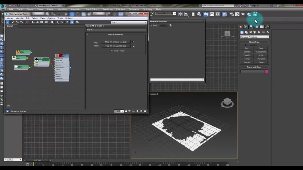 3d max 2016| الدرس 65 | slate material/maps =gradient&gradient ramp&marble&mask