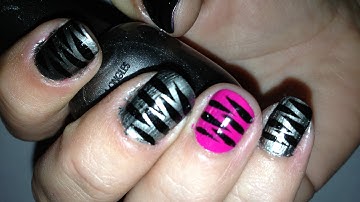Zebra Stripe Nail Art Design Tutorial