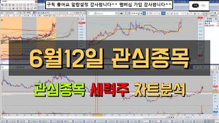 [ 주식 ] 6월 12일 월요일 관심종목 차트분석 & 저스템 펨트론 하나머티리얼즈 대덕전자