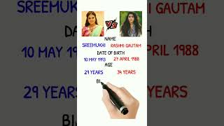 Sreemukhi Vs Rashmi Gautam Comparison 2022