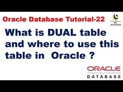 Video: ¿Qué significa dual en Oracle SQL?