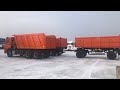 Самосвалы КамАЗ 45143 и КАМАЗ 6520. Прицеп НЕФАЗ 8560